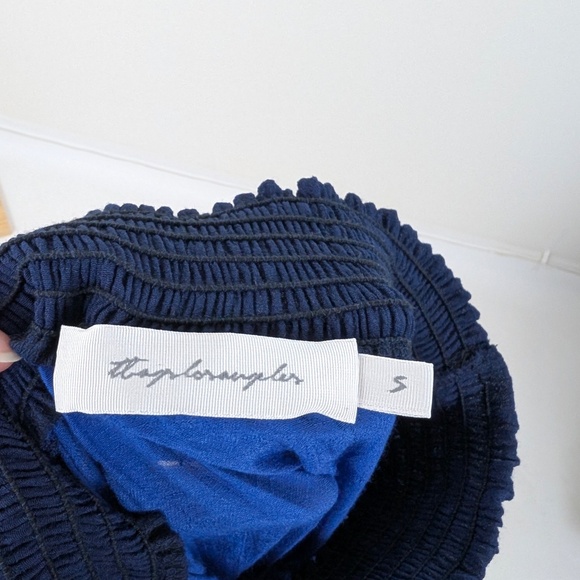 T-Bags Los Angeles Navy Maxi Dress Strapless Halter Long Floor Length Tiered - Picture 11 of 12